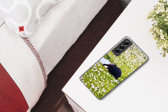 Telefoonhoesje Geschikt voor Samsung Galaxy S21 FE hoesje - Olifant - Water - Planten - Groen - Natuur - Dieren - Siliconen Telefoonhoesje