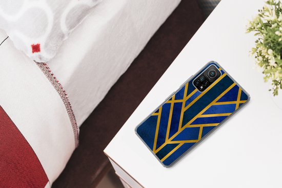 Coque Xiaomi Mi 10T 5G - Or - Blauw - Luxe - Coque de téléphone en Siliconen