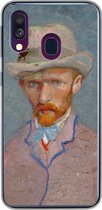 Geschikt voor Samsung Galaxy A40 hoesje - Zelfportret - Vincent van Gogh - Siliconen Telefoonhoesje