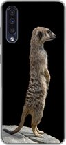 Geschikt voor Samsung Galaxy A50 hoesje - Stokstaartje - Wilde dieren - Zwart - Siliconen Telefoonhoesje
