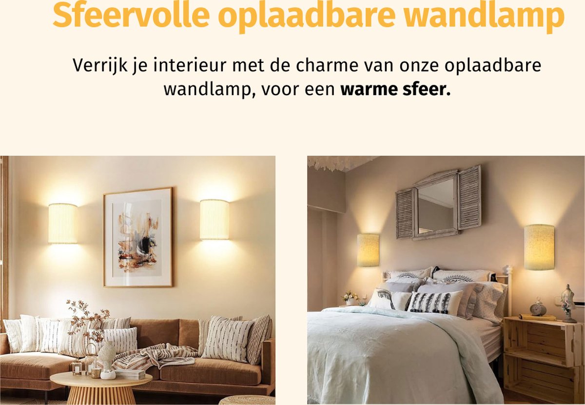 Lampop Gouden wandlamp op batterijen, dimbaar met 15 verlichtingskleuren, draadloze binnenwandlamp voor woonkamer, slaapkamer, hal