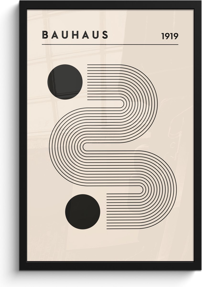 FrameYourWall Poster in lijst - Fotolijst 40x60 cm - Posters - Bauhaus - Abstract - Kunst - Vintage - Art - Posterlijst zwart - Decoratie - Wanddecoratie woonkamer - Muurdecoratie slaapkamer
