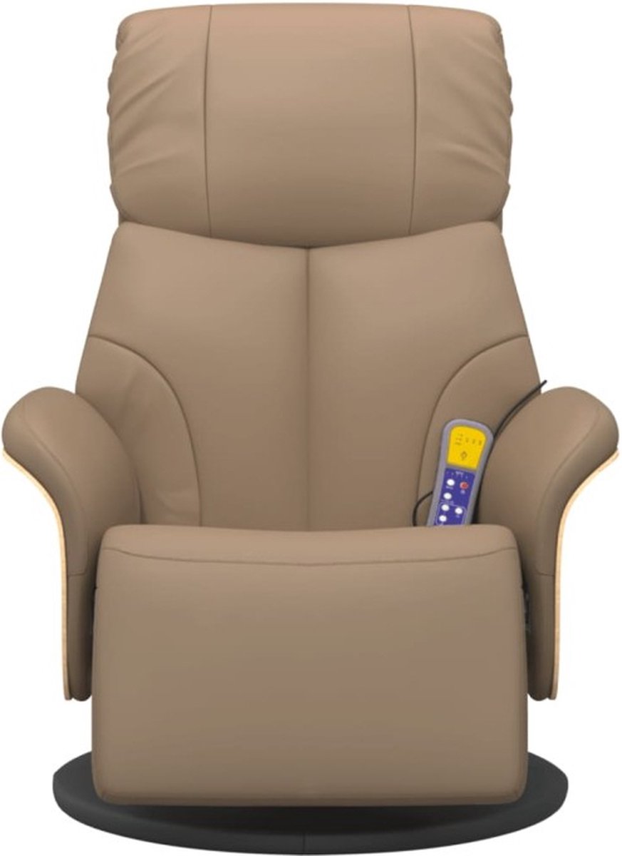 vidaXL Massagestoel - verstelbaar - met - voetensteun - kunstleer - cappuccino