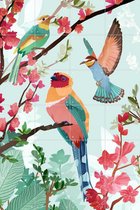 IXXI Birds of Summer - Wanddecoratie - Dieren en insecten - 80 x 120 cm