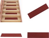 vidaXL 15 st Trapmatten zelfklevend rechthoekig 76x20 cm rood - Trapmat - Trapmatten - Trap Mat - Trap Matten
