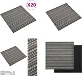 vidaXL Tapijttegels 20 st 5 m² 50x50 cm gestreept antraciet - Tapijttegel - Tapijttegels - Tapijt Tegel - Tapijt Tegels