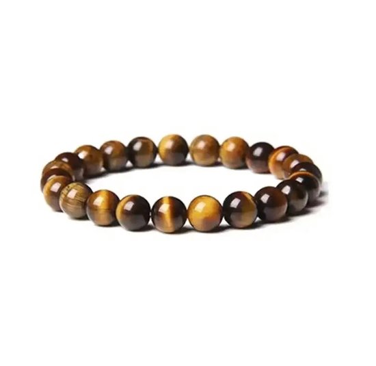 Heren armband - tijgeroog Edelsteen - RVS RVS kralen - www