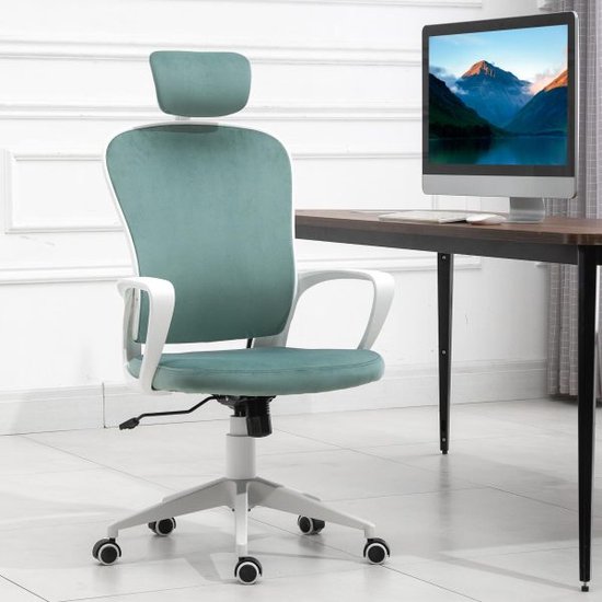 Chaise de bureau chaise de bureau ergonomique chaise pivotante avec fonction décroissante accoudoir appui-tête réglable en hauteur 63x64x118-128cm