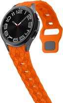 Siliconen bandje - geschikt voor Samsung Galaxy Watch 4 / Watch 4 Classic / Watch 5 / Watch 5 Pro / Watch 6 / Watch 6 Classic - oranje