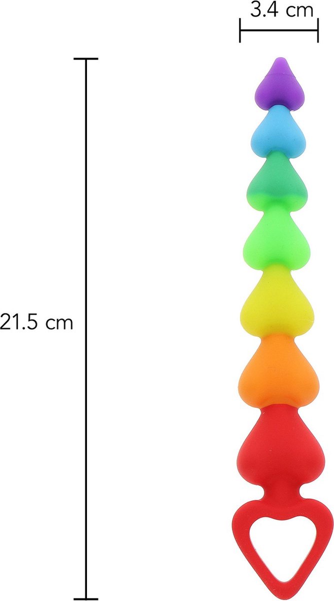 Goedkoopste TOYJOY - Rainbow Heart Beads - Anal Toys Beads Regenboog