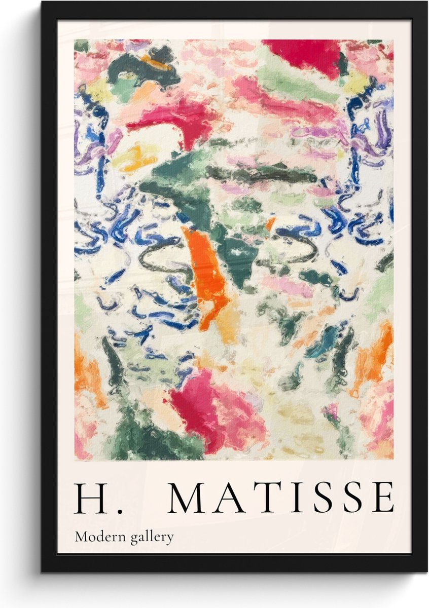 FrameYourWall Poster in lijst - Fotolijst 40x60 cm - Posters - Matisse - Kunst - Kleurrijk - Abstract - Posterlijst zwart - Decoratie - Wanddecoratie woonkamer - Muurdecoratie slaapkamer Matisse - Modern