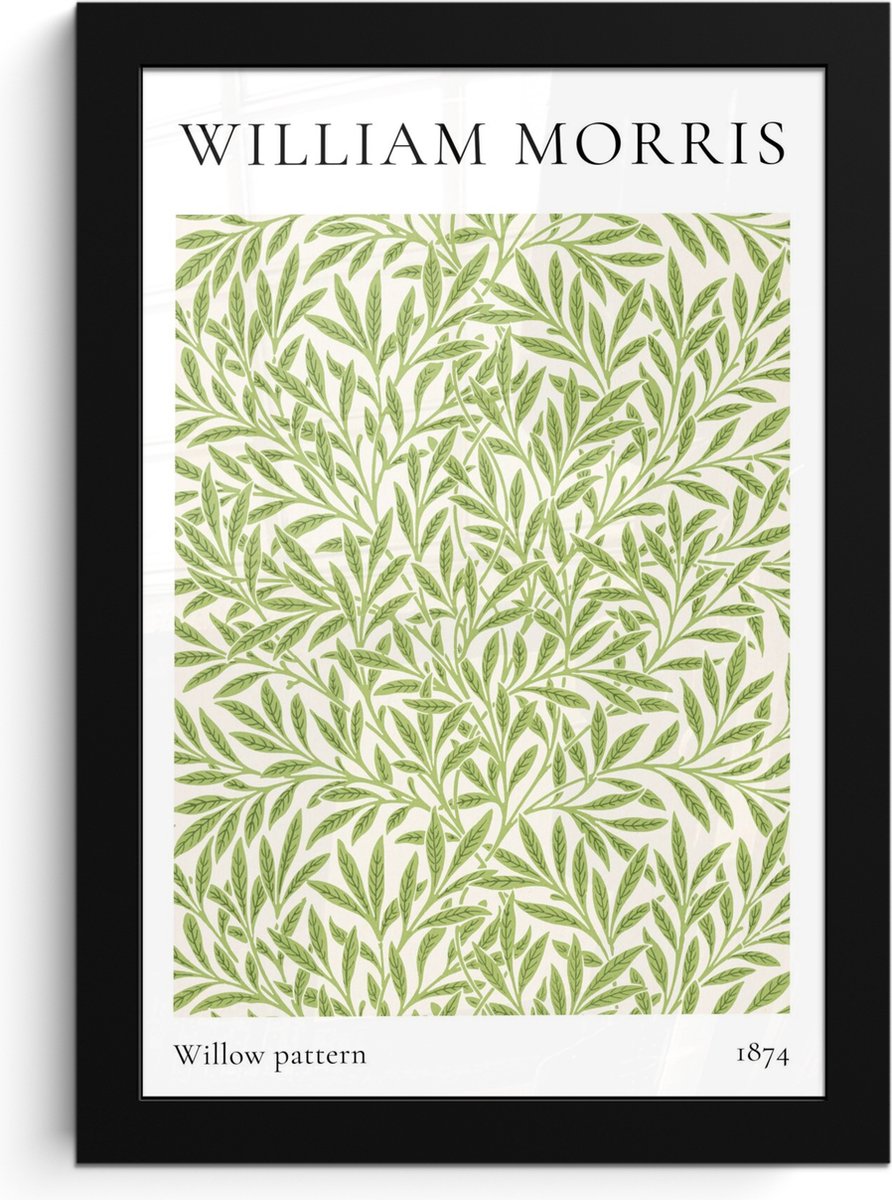 FrameYourWall Poster in lijst - Fotolijst 20x30 cm - Posters - William Morris - Willow pattern - Abstract - Natuur - Posterlijst zwart - Decoratie - Wanddecoratie woonkamer - Muurdecoratie slaapkamer