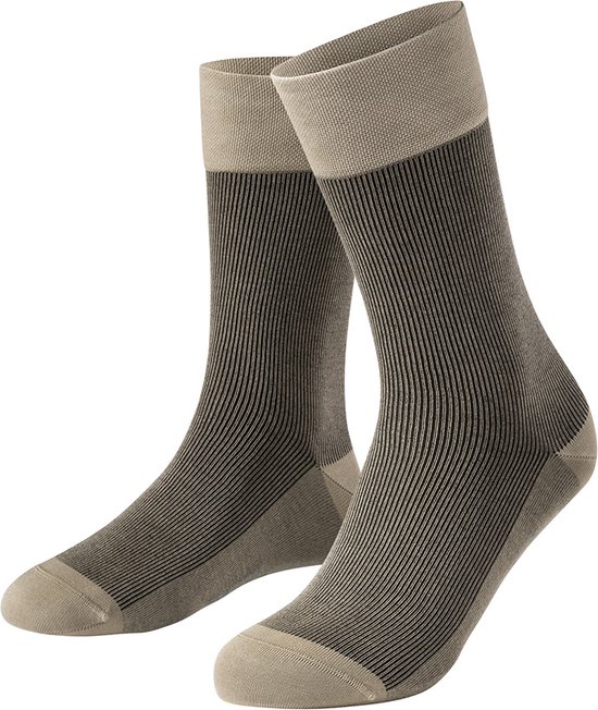 Schiesser selected premium sokken stripe bruin - 43-44