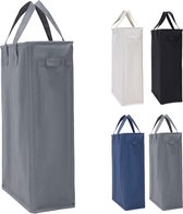 45 l smal, wasverzamelaar met handgrepen, rechthoekige wasmand, robuuste opbergtas van Oxford-stof, voor badkamer, slaapkamer, 39 x 19 x 60 cm, donkergrijs