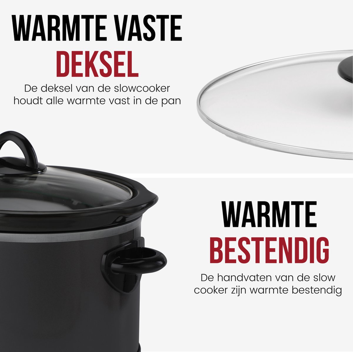 DistinQ Slowcooker 4 liter – Keramische binnenpan - Warmhoudfunctie 180Watt - BPA en PFAS vrij – foto 8
