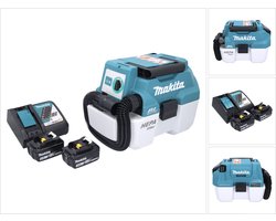 Makita DVC 750 LRF accustofzuiger LXT 18 V 67 mbar 7,5 l borstelloos + 2x accu 3,0 Ah + oplader