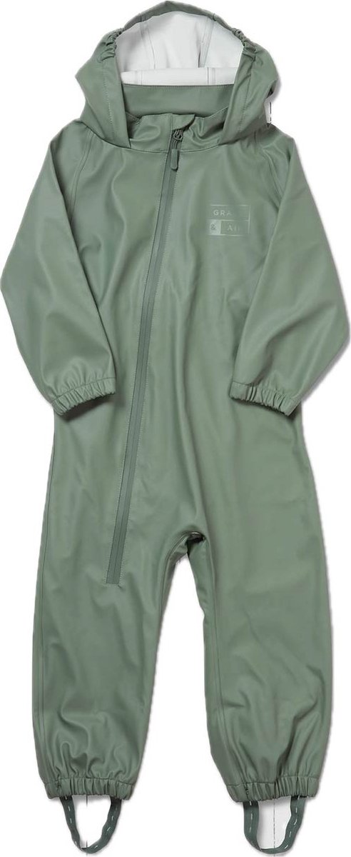 Grass & Air | Coated Buitenspeelpak | Regenpak | Kinder Overall | Kaki | 18-24 maanden