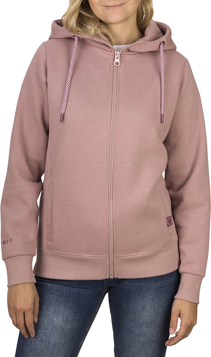 DENIMFY Dames Sweatjack DFClara regular fit Roze XXL Volwassenen Hoodie Capuchon Sweatshirt