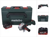 Metabo WB 18 LT BL 11-125 Quick accu haakse slijper 18 V 125 mm borstelloos + 1x oplaadbare accu 5,5 Ah + metaBOX - zonder lader