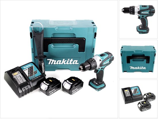 Makita DDF 458 RTJ 18V accuboormachine 91 Nm in Makpac met 2x BL1850 B 5.0 Ah accu en DC18RC lader