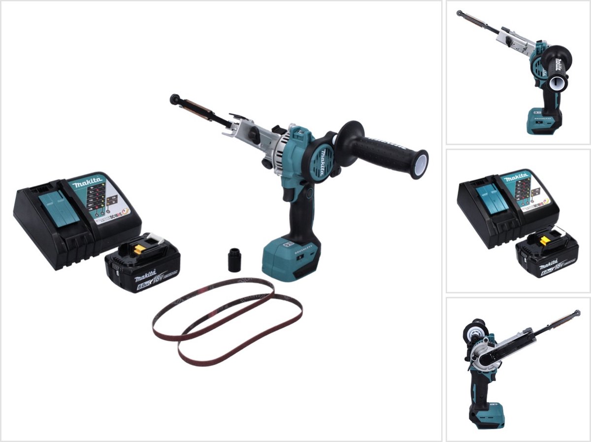 Makita DBS 180 RG1 accu-bandvijl 18 V 9 x 533 mm borstelloos + 1x accu 6.0 Ah + lader