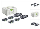 Festool SYS3 ENG 18V 2x4.0/TCL6 Energieset 18 V + 4x accu 4.0 Ah + 2x lader + Systainer