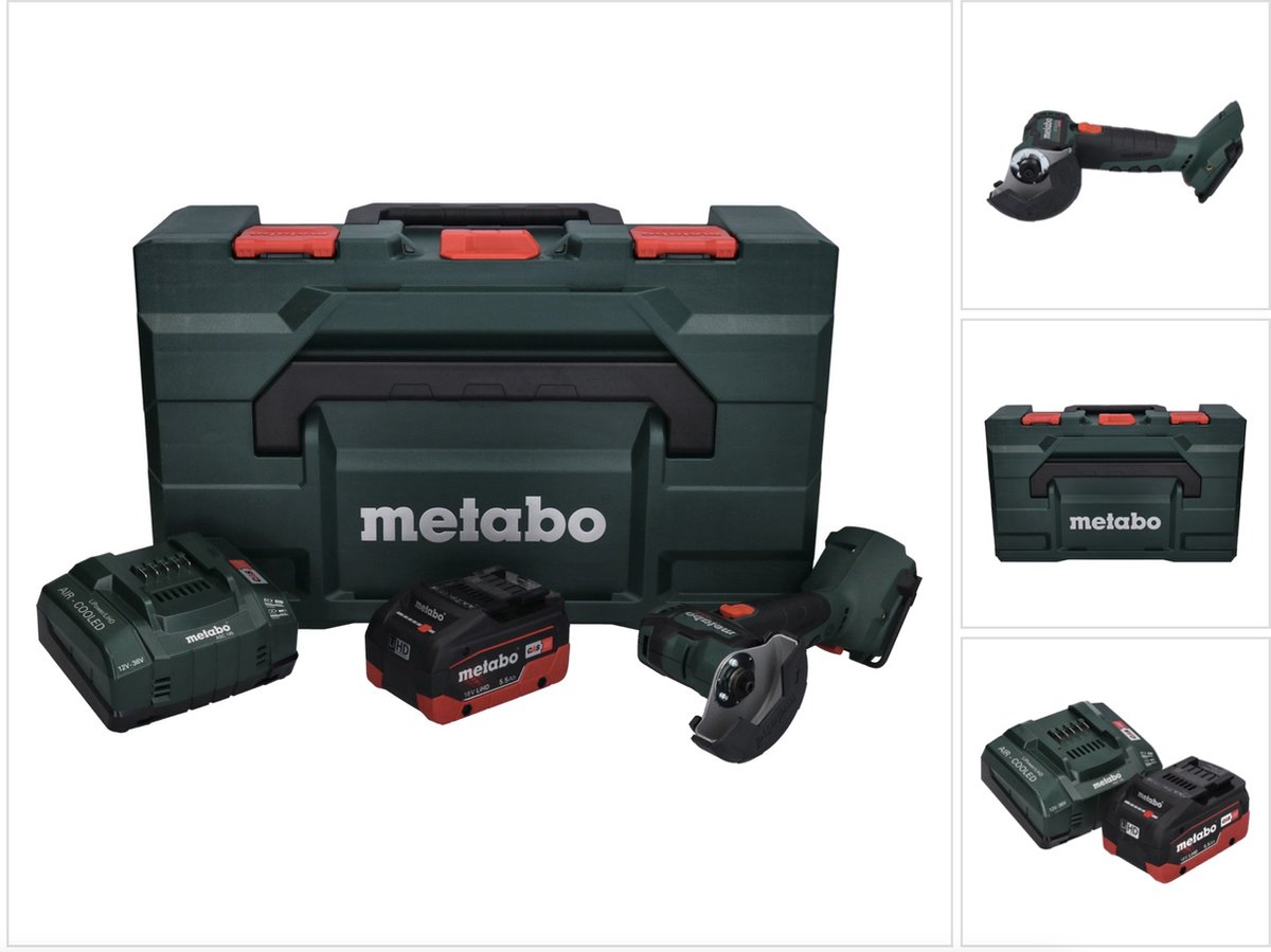 Metabo CC 18 LTX accu haakse slijper 18 V 76 mm borstelloos + 1x accu 5.5Ah + lader + metaBOX