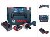 Bosch GWX 18V-7 Professionele accu haakse slijper 18 V 125 mm Brushless X-LOCK + 1x accu 4.0 Ah + lader + L-Boxx