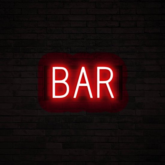 BAR - Lichtreclame Neon LED bord verlicht | SpellBrite | 34,2 x 16 cm | 6 Dimstanden & 8 Lichtanimaties | Reclamebord neon verlichting