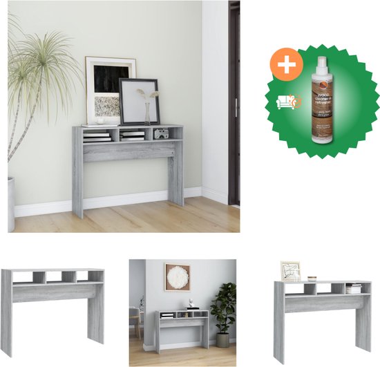 vidaXL Wandtafel Zwart Eiken 80 x 30 x 80 cm Bewerkt hout