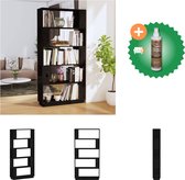 vidaXL Bibliothèque - Bois de pin massif - 80 x 25 x 163,5 cm - Noir - Armoire - Comprend un nettoyant et un assainisseur pour bois