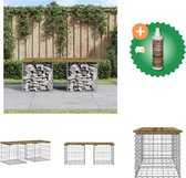 vidaXL Tuinbank schanskorfontwerp 103x44x42 cm geïmpregneerd hout Tuinbank Inclusief Houtreiniger en verfrisser