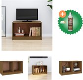 vidaXL Tv-meubel 70x33x42 cm massief grenenhout honingbruin - Kast - Inclusief Houtreiniger en verfrisser