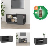 vidaXL Tv-meubel 80x35x40-5 cm massief grenenhout grijs - Kast - Inclusief Houtreiniger en verfrisser