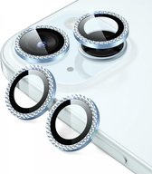 Protecteur d'objectif d'appareil photo ESR adapté à Apple iPhone 15/15 Plus | Verre | Case Friendly | avec applicateur | Bleu foncé