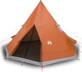 vidaXL-Tent-4-persoons-367x367x259-cm-185T-taft-grijs-en-oranje
