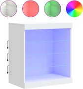 Dressoir met LED-verlichting 60,5x37x100 cm zwart | -nl