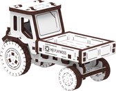 Mr. Playwood Dump Tractor - 3D houten puzzel - Bouwpakket hout - DIY - Knutselen - Miniatuur - 44 onderdelen