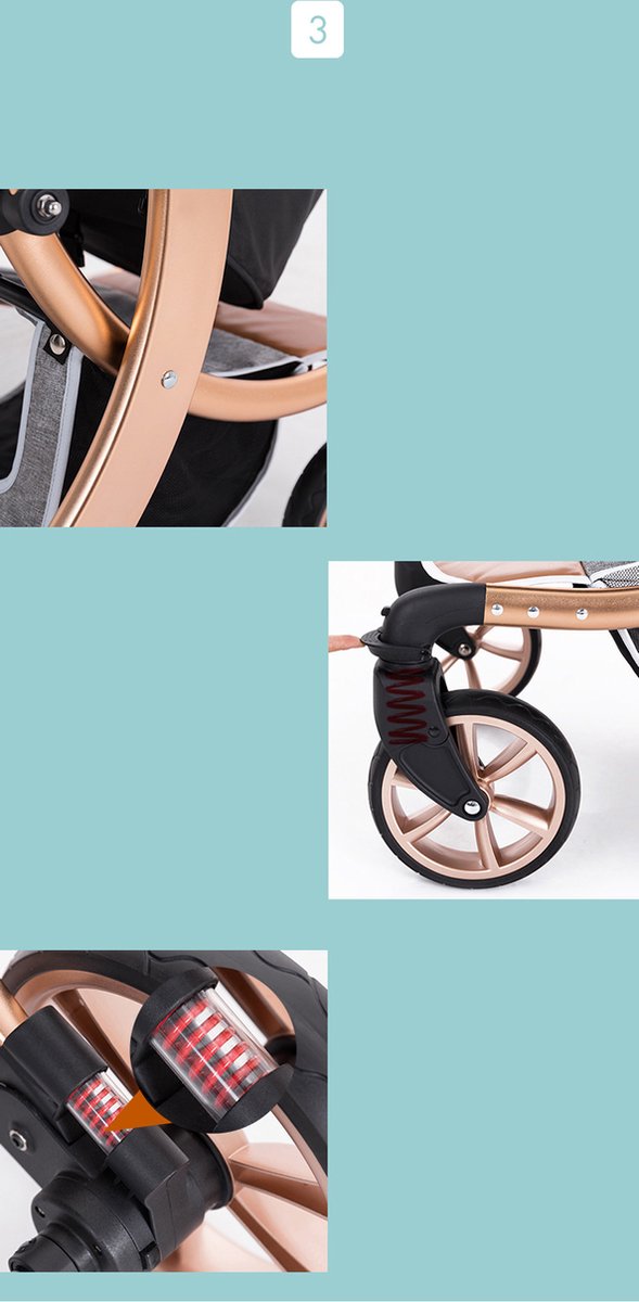 Bellaby Nieuwe Luxe Kinderwagen 2 In 1 Zwart van BELLA — afbeelding 4