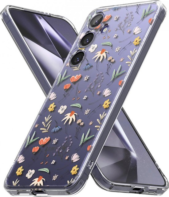 Design de Fusion Ringke | Coque adaptée au Samsung Galaxy S24 | Couverture arrière avec revêtement anti-rayures | Norme militaire | Fleurs sèches