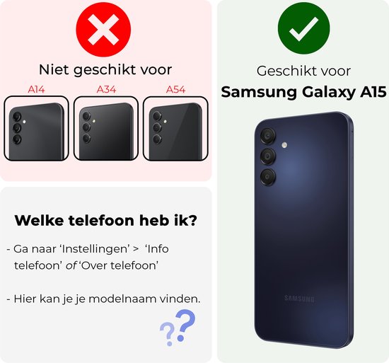 Protecteur d'écran adapté pour Samsung A15 Protecteur d'écran en Tempered Glass trempé - Protecteur d'écran adapté pour Samsung Galaxy A15 Protecteur d'écran - 2 PACK
