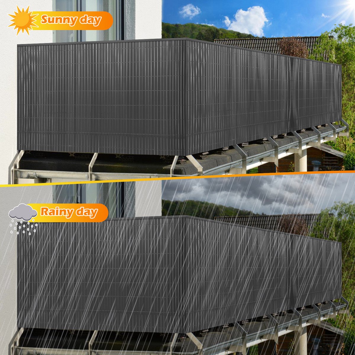 PVC Jaloezieën Strip voor Tuin en Balkon - 35m Weerbestendige Privacy Oplossing met