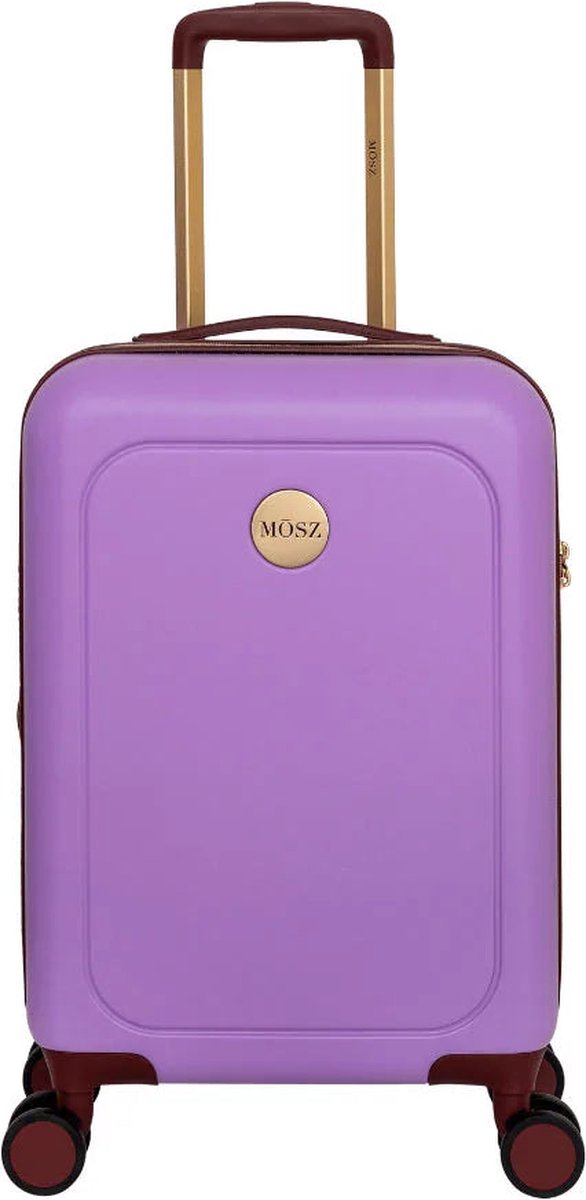 MŌSZ Koffer handbagage / Trolley / Reiskoffer / Koffers - 55 x 35 x 20 cm - Lauren- Lila (incl QR kofferlabel)