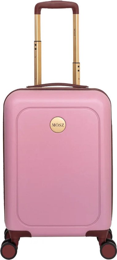 MŌSZ Koffer handbagage / Trolley / Reiskoffer / Koffers - 55 x 35 x 20 cm - Lauren- Roze (incl QR kofferlabel)