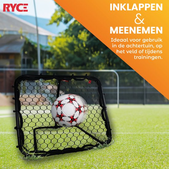 RYCE Ultimate Rebounder - 84x84 cm - Voetbal Trainingsmateriaal - Tchouk - Verstelbaar - Inklapbaar - Hexagonal Net - Handbal Volleybal - Spullen - RYCE