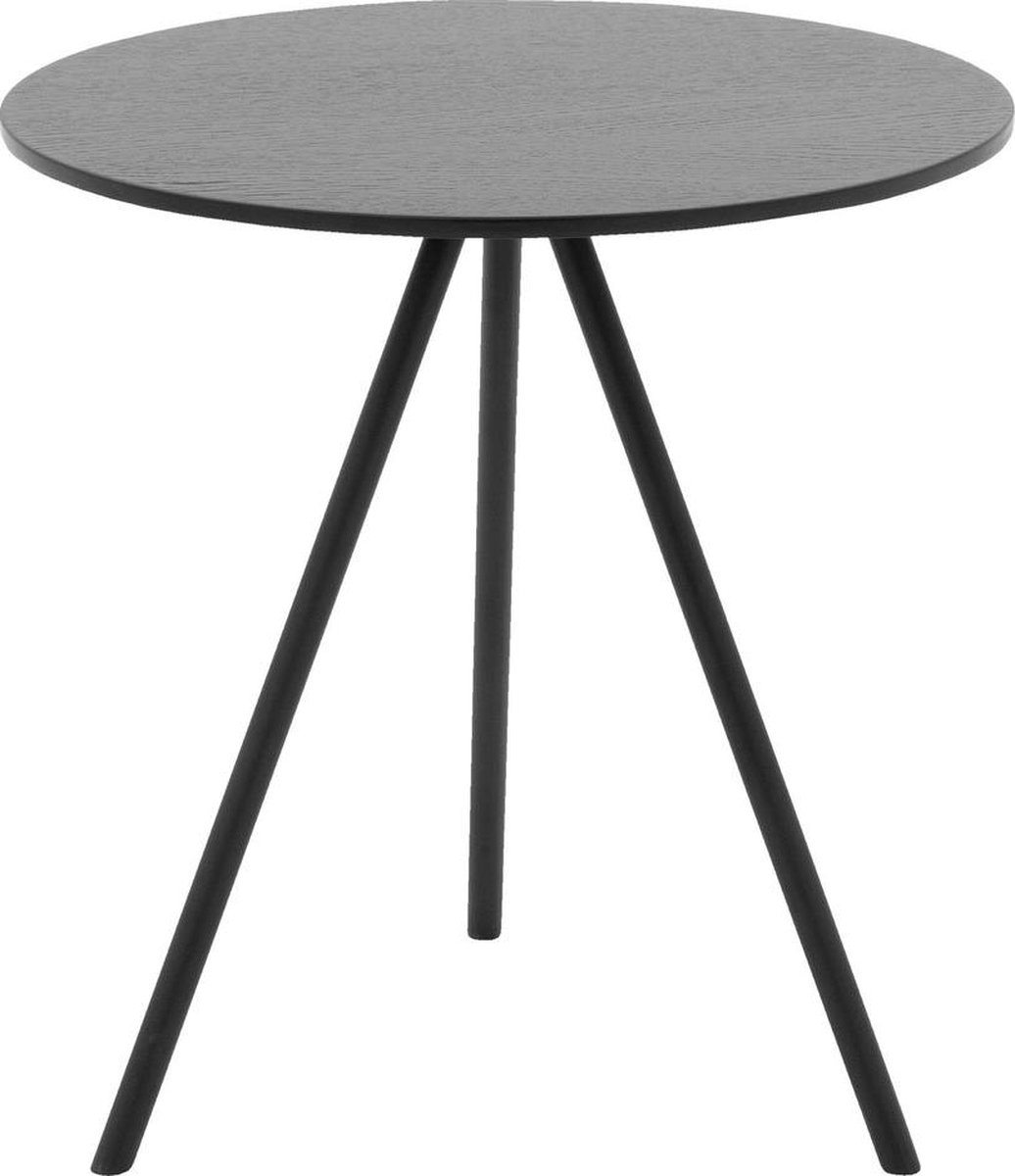 Goossens Bo Salontafel - Hout - 40 x 42 x 40 cm - Rond - zwart