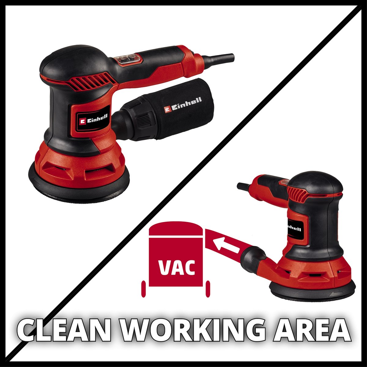 Einhell Elektrische Excentrische Schuurmachine TC-RS 425 E - 425 W - Schuuroppervlak: Ø 125 mm - Elektronische snelheidsregeling - Incl. 3x schuurvellen – foto 2
