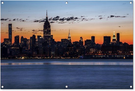 Tuinposter - Tuindoek - Tuinposters buiten - New York - Skyline - Amerika - 120x80 cm - Tuin