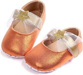Oranje Baby Ballerina's - Kunstleer - Maat 18 - Zachte zool - 0 tot 6 maanden