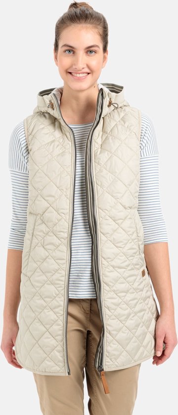 camel active Lange gewatteerde vest van gerecycled polyester - Maat womenswear-40 - Light Sage